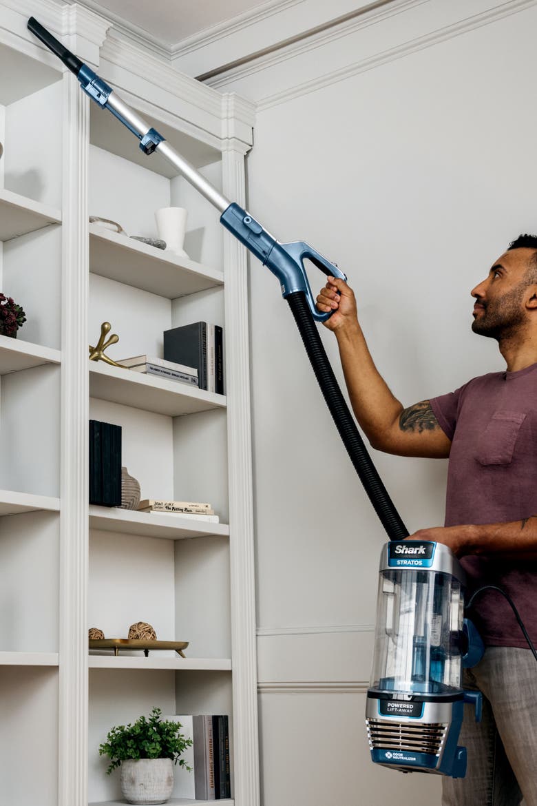 Stratos Upright Vacuum with DuoClean PowerFins, Alternate, color, Navy