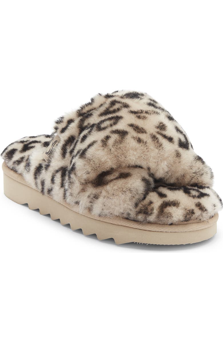EZ Feet Genuine Shearling Mule, Main, color, Leopard