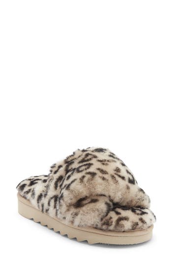 Ez Feet Genuine Shearling Mule In Brown