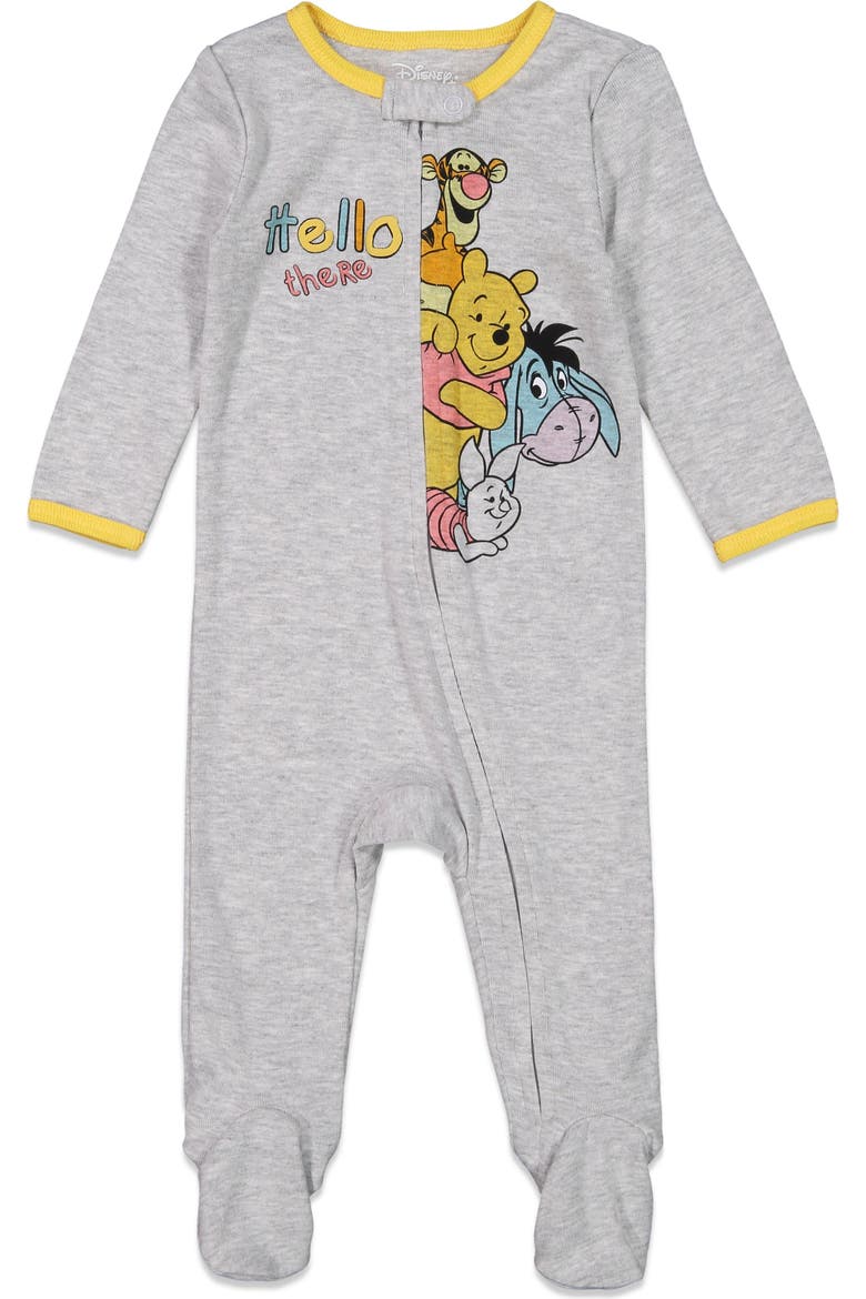 Mickey Mouse 2-Pack Footed One-Piece Sleep N' Play, Alternate, color, Heather Grey Pooh