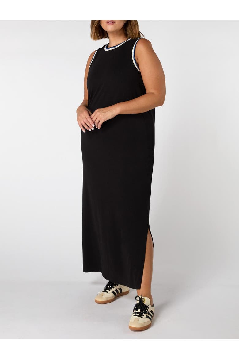 Crochet Trim Dress, Alternate, color, Black