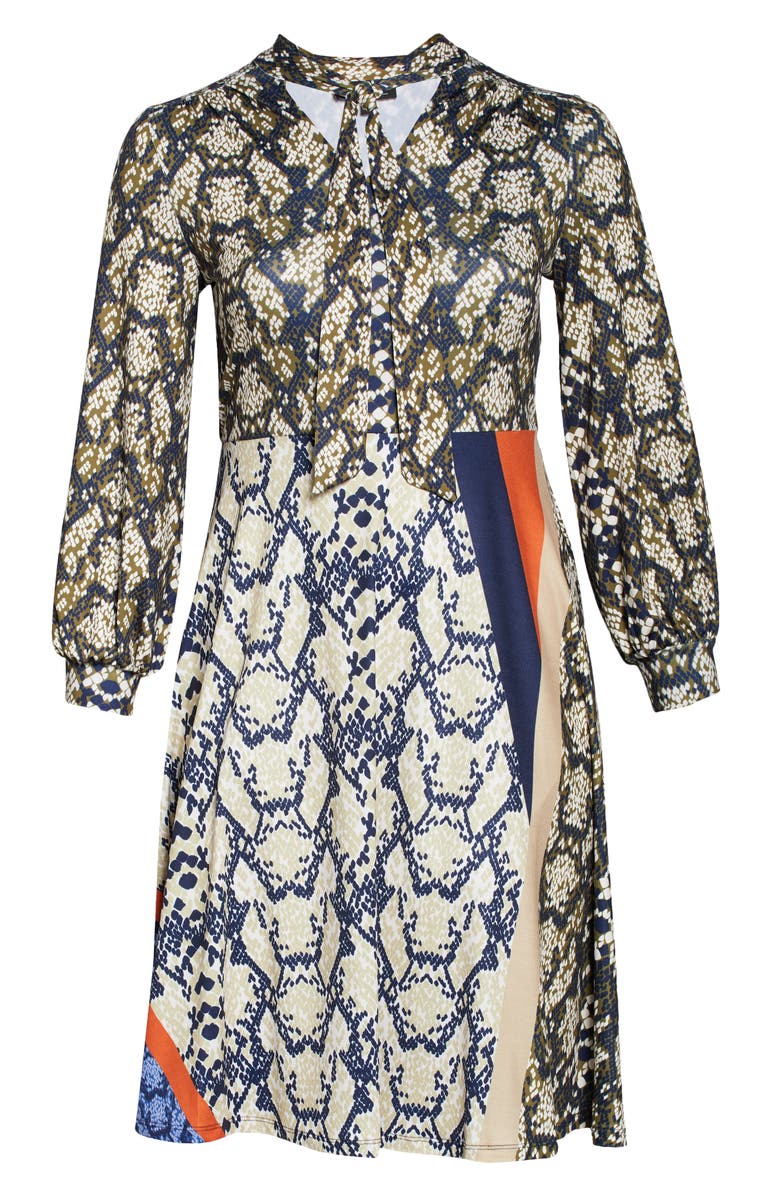 ELOQUII Long Sleeve Fit & Flare Dress, Alternate, color,