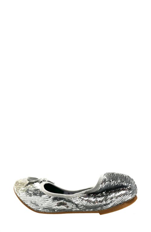 Ninety Union Sequin Ballerina Flat In Silver
