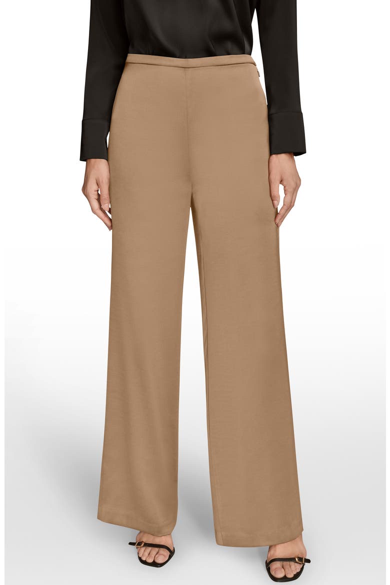 Wide Leg Satin Pants, Main, color, FAWN