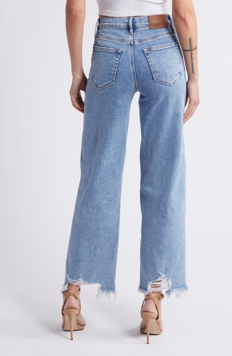 HIDDEN JEANS Frayed Hem Wide Leg Jeans, Alternate, color,