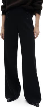 MANGO Button Wide Leg Pants