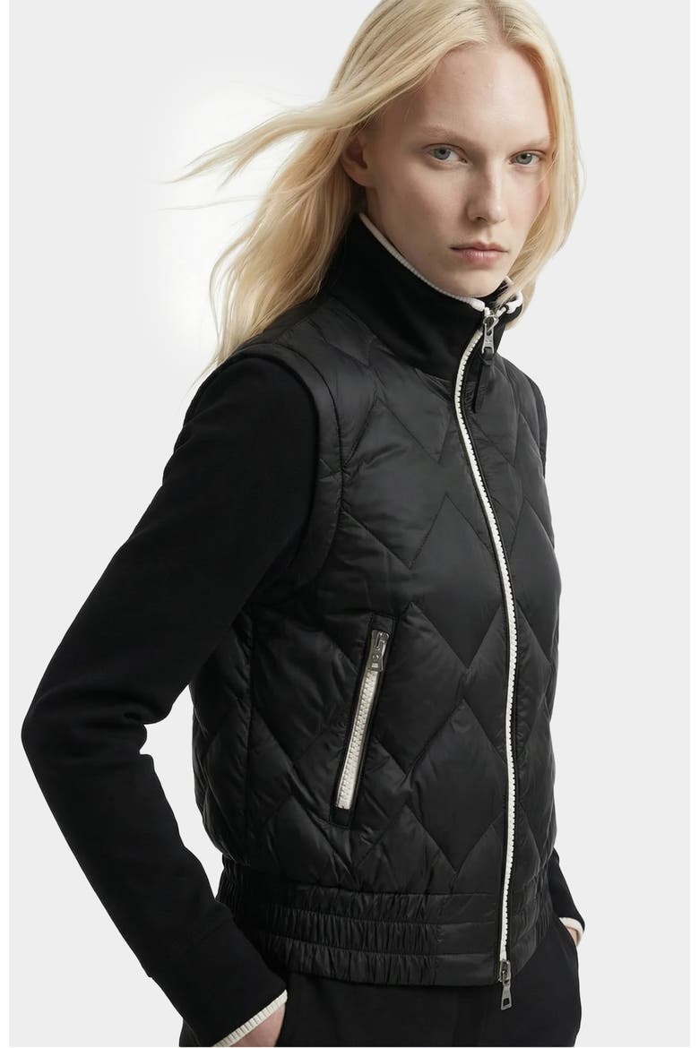 Prisa Quilted Light Down Jacket With Removable Sleeves, Alternate, color, Black