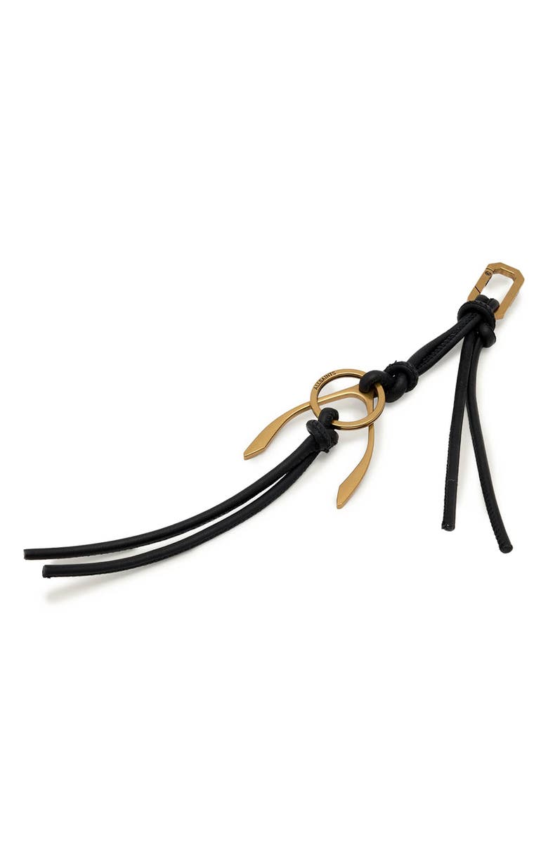 AllSaints Wishbone Bag Charm, Alternate, color, Black/ Gold