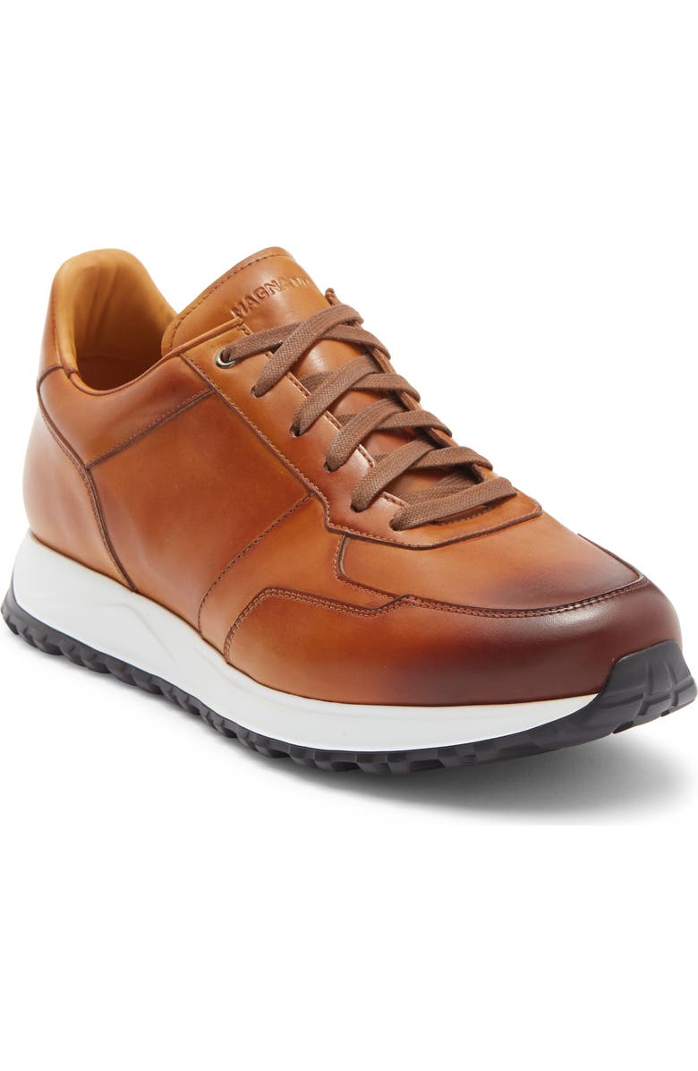 Magnanni Fado Leather Sneaker, Main, color, Cuero