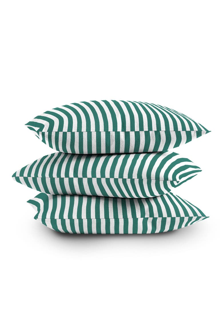 Bouquet Stripe Throw Pillow, Alternate, color, GREEN
