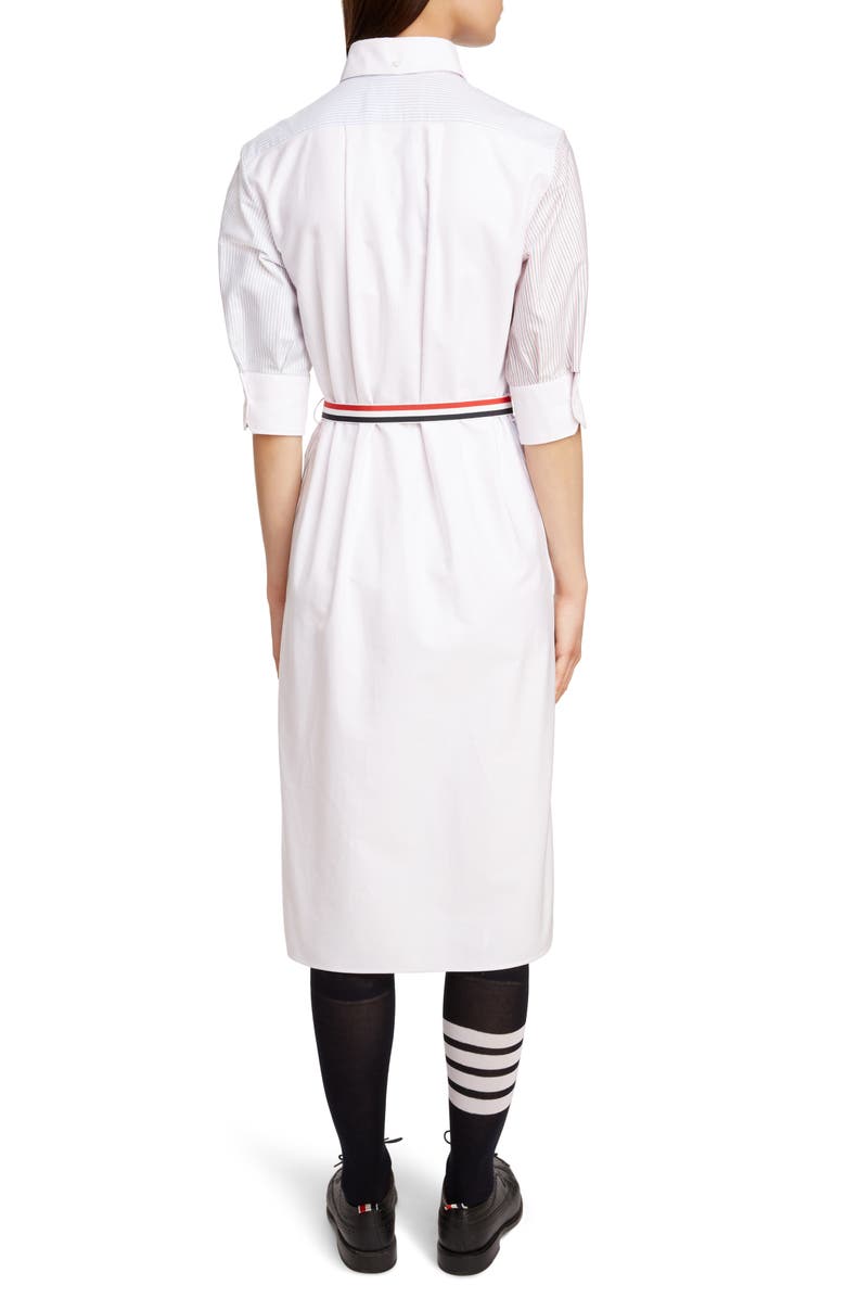 Thom Browne Stripe Belt Oxford Shirtdress, Alternate, color,