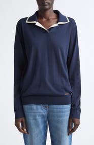 Versace Classic Wool Blend Polo Sweater