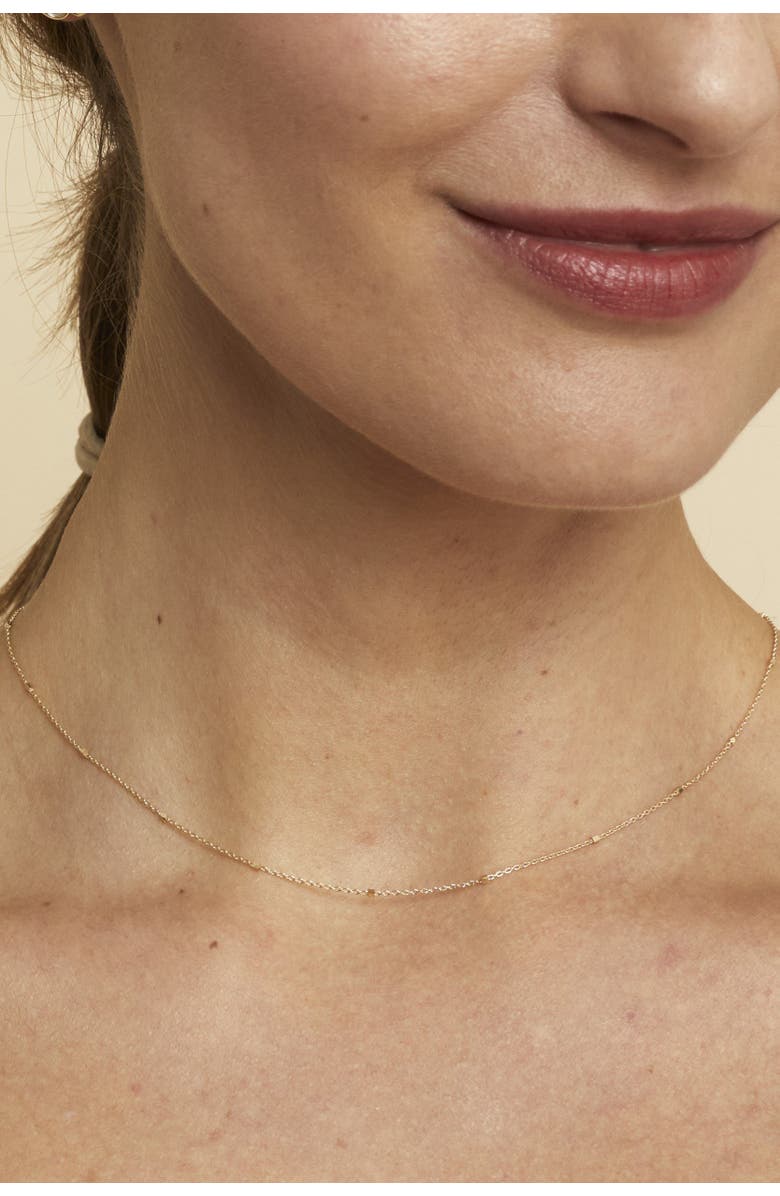 Oradina 14K Gold Grace Chain Necklace, Alternate, color, White Gold