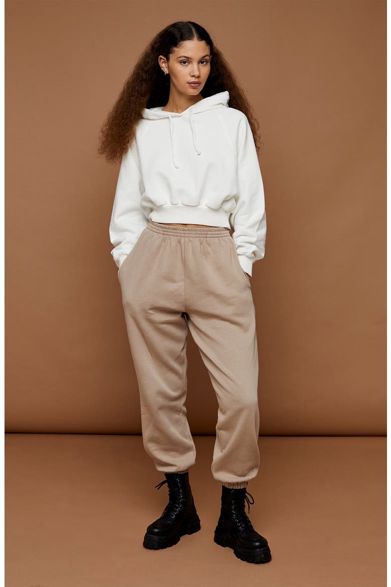 Crop Hoodie, Alternate, color, CREAM