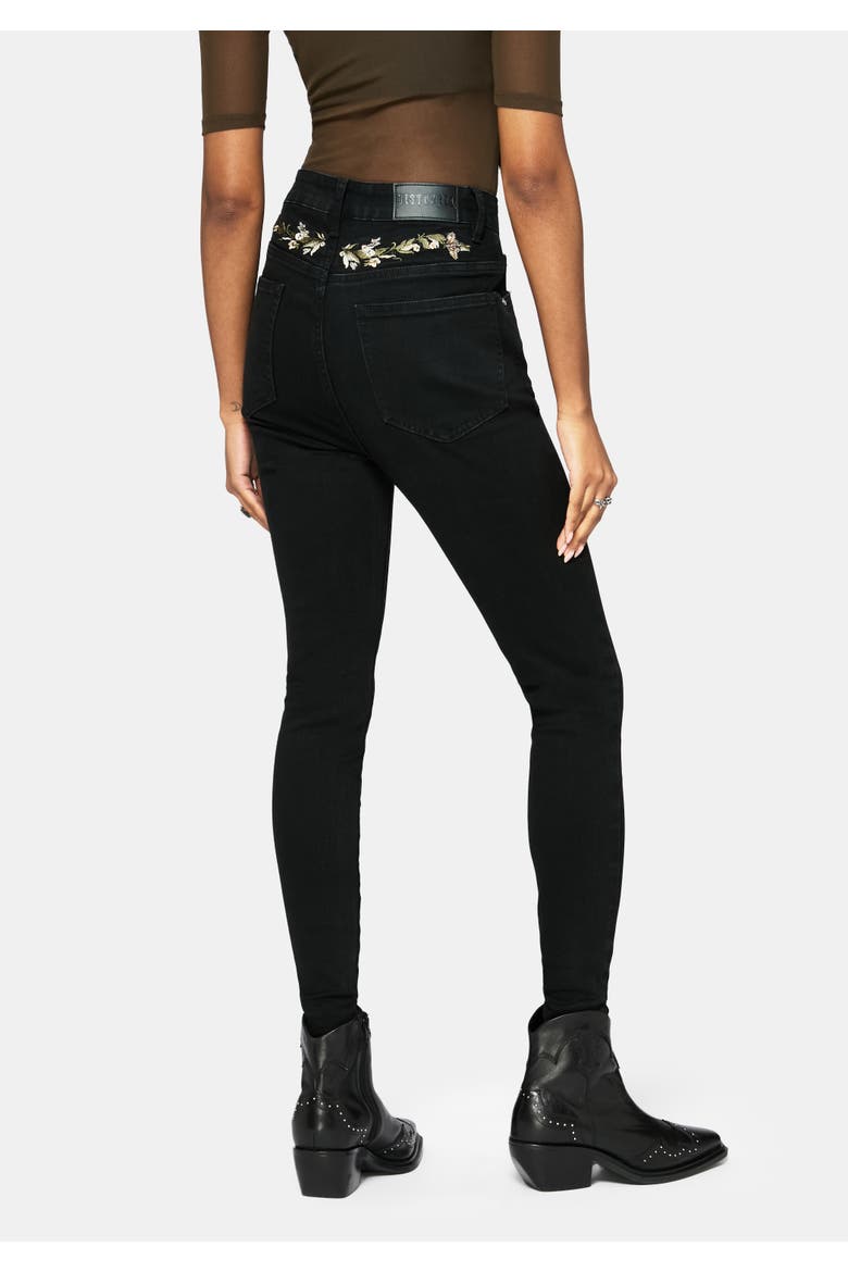 Abundance Embroidered Denim Skinny Jean, Alternate, color, Black