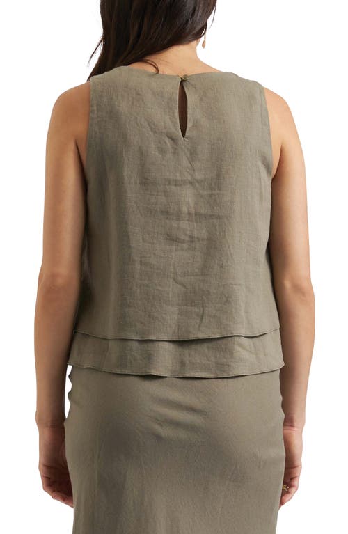 RIPE MATERNITY RIPE MATERNITY PEYTON LINEN BLEND TANK 