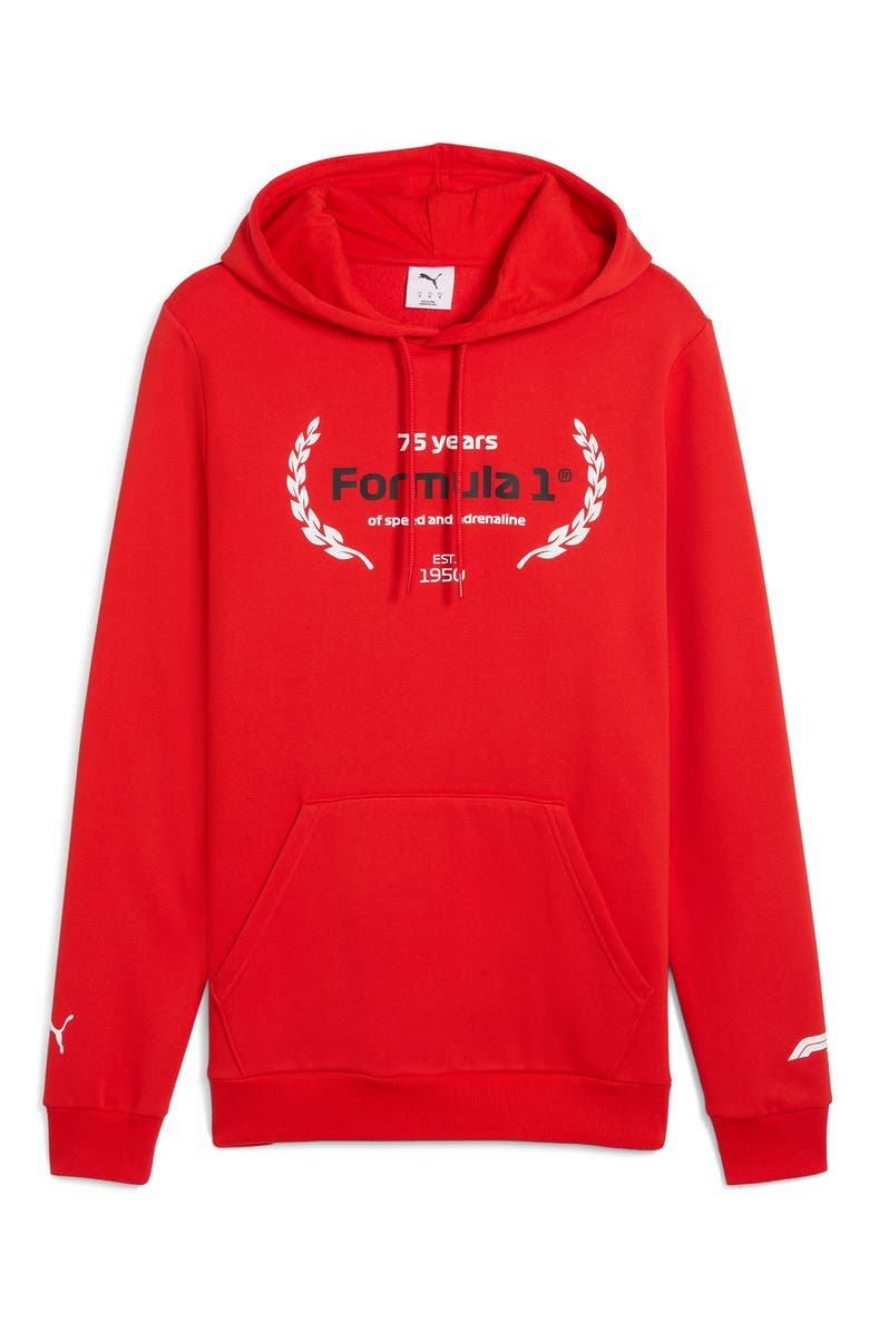 PUMA Formula 1<sup>®</sup> Essential Logo Graphic Hoodie, Alternate, color, Pop Red