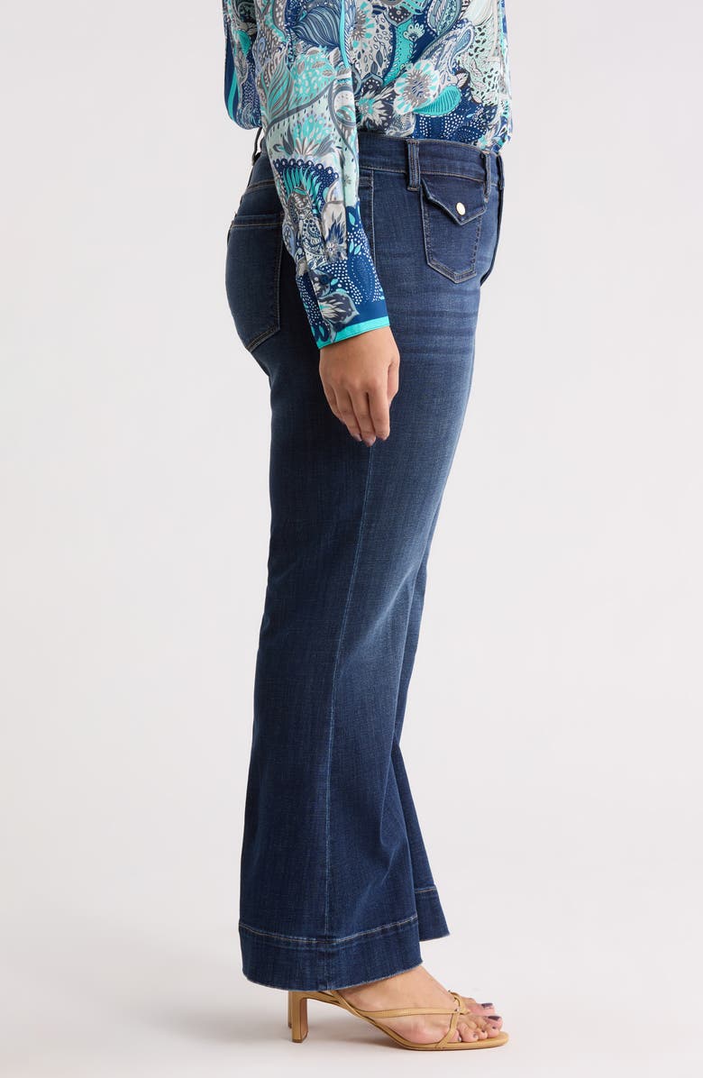 Liverpool Hannah Mini Patch Pocket Flare Jeans, Alternate, color, Moon Light