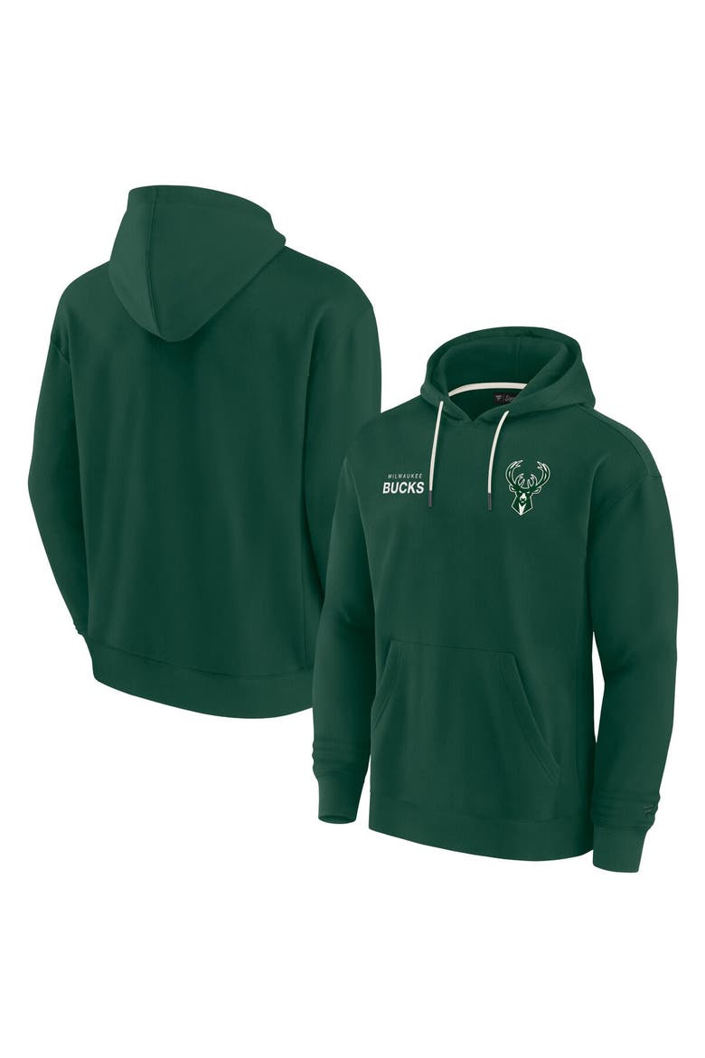 Unisex Fanatics Hunter Green Milwaukee Bucks Elements Super Soft Fleece Pullover Hoodie, Main, color, Hunter Green