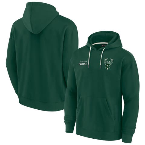 Unisex Fanatics Hunter Green Milwaukee Bucks Elements Super Soft Fleece Pullover Hoodie
