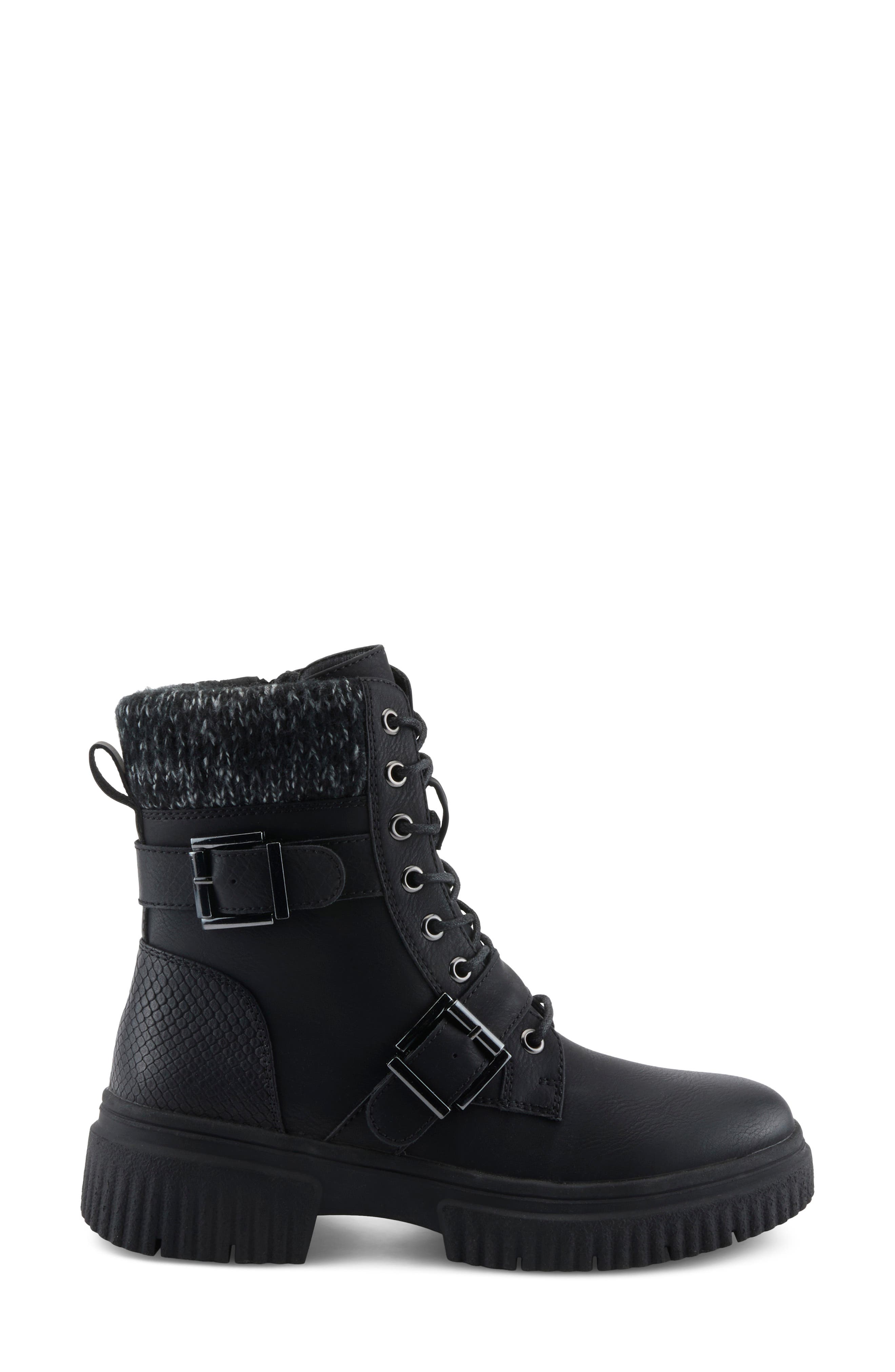 Mahanda Lug Sole Boot, Alternate, color, BLACK