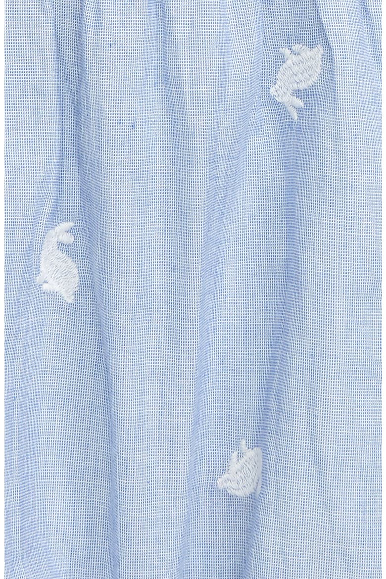 Bunny Embroidered Woven Bubble Romper, Alternate, color, BLUE END ON END BUNNIES