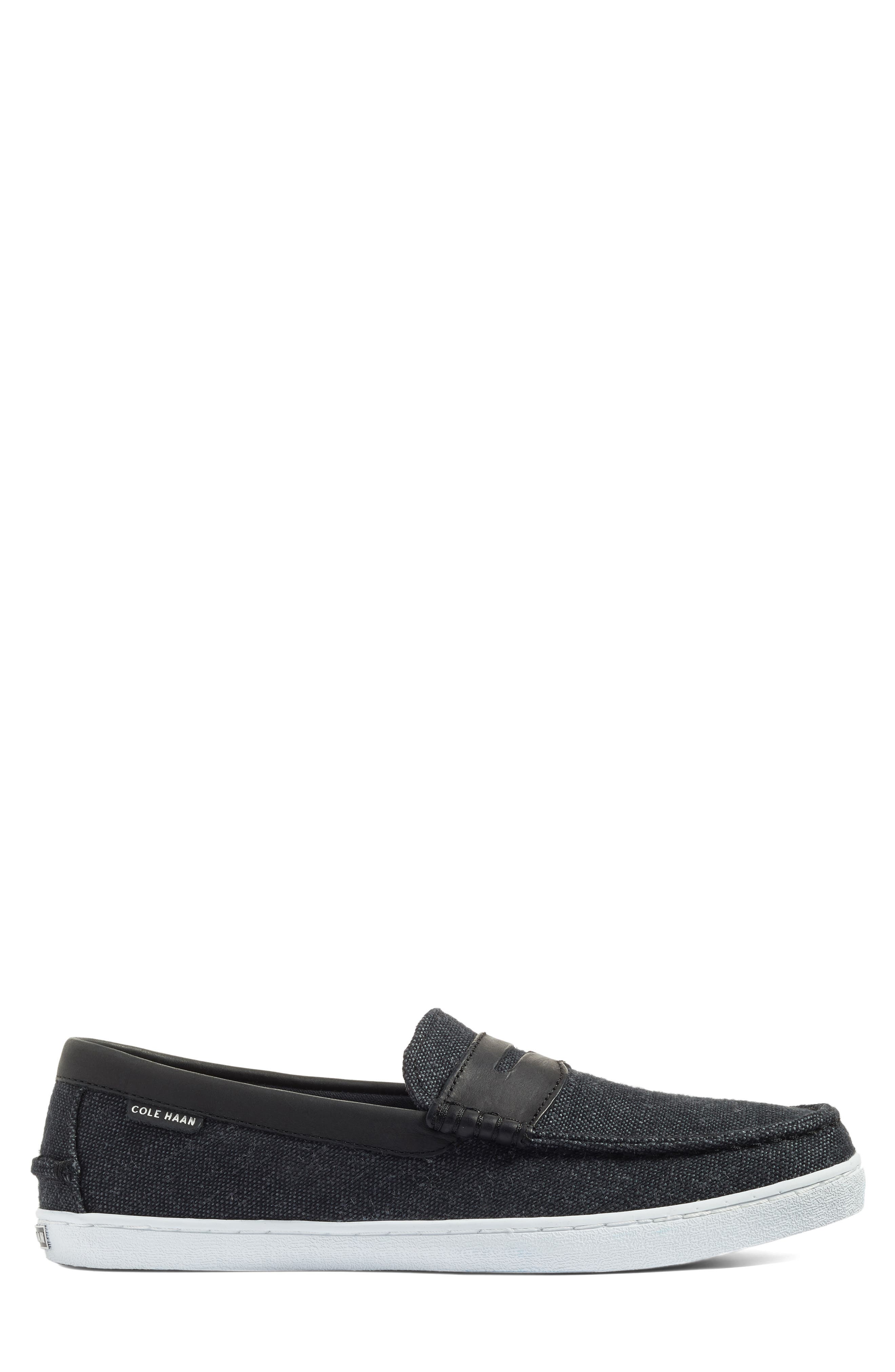 'Pinch Weekend' Penny Loafer, Alternate, color, BLACK CANVAS