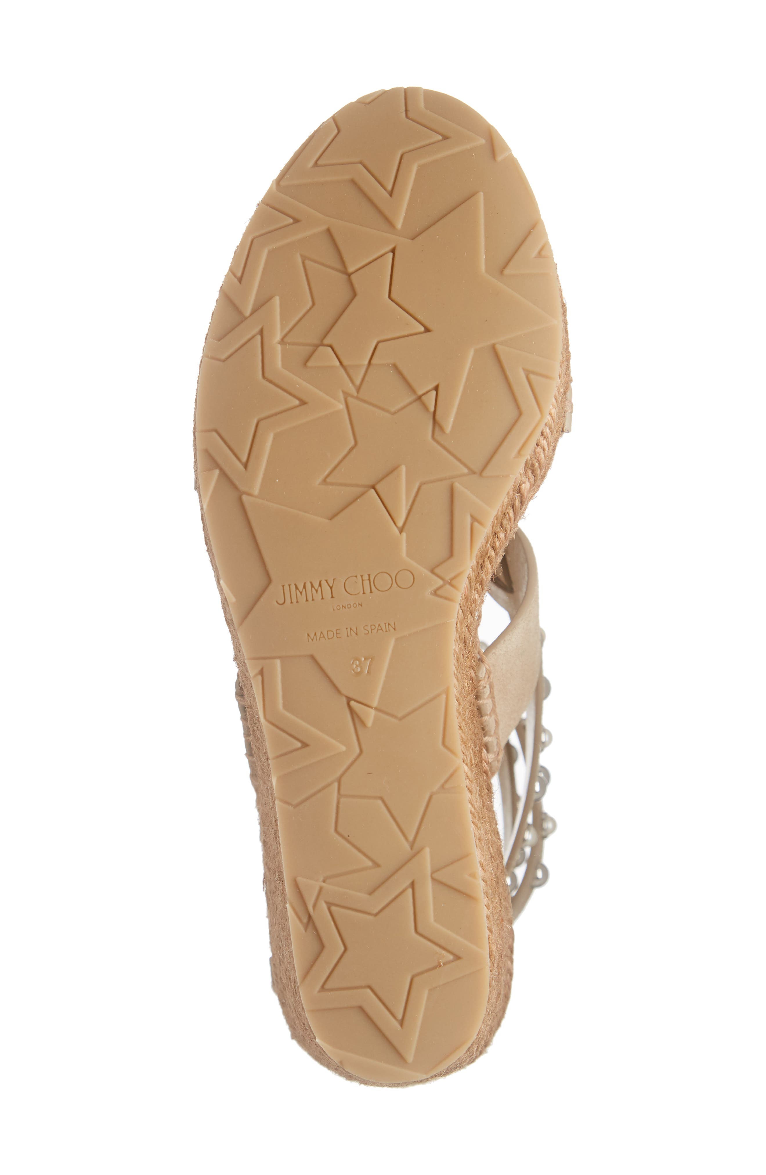 Jimmy Choo Danica Studded Espadrille Wedge Sandal, Alternate, color, 