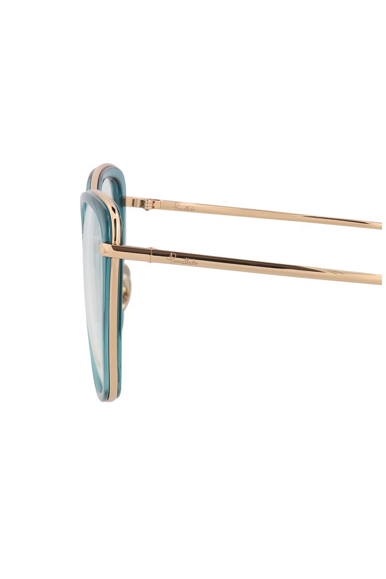 53mm Cat Eye Optical Glasses, Alternate, color, BLUE GOLD TRANSPARENT