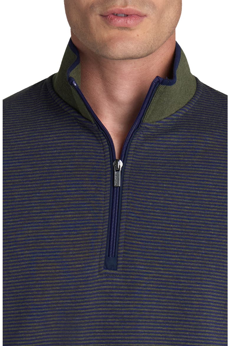 Cotton Blend Quarter Zip Pullover, Alternate, color, KHAKI