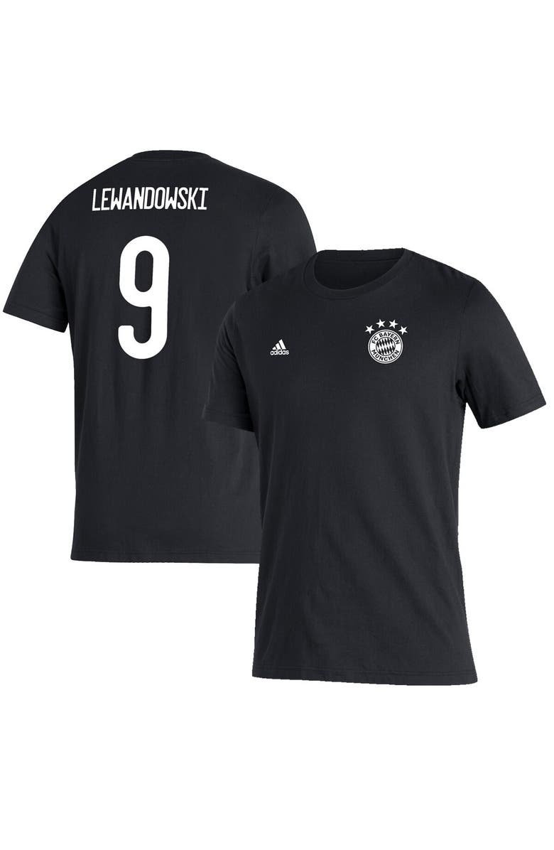 adidas Men's adidas Robert Lewandowski Black Bayern Munich Amplifier Name & Number T-Shirt, Main, color, 
