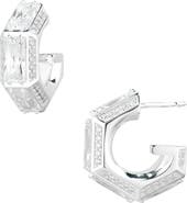 Gucci Cubic Zirconia Cube G Hoop Earrings