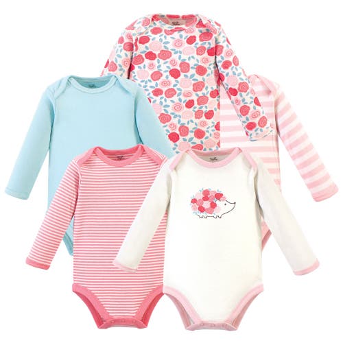 Touched By Nature Little Soft Organic Cotton Long-sleeve One-piece Essentials In Pink