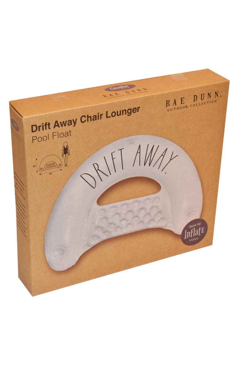 Rae Dunn Drift Away Chair Lounger 55 inch x 36 inch Water & Pool, Alternate, color, White