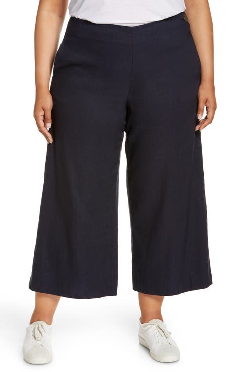 High Waist Wide Leg Pants (Plus Size)