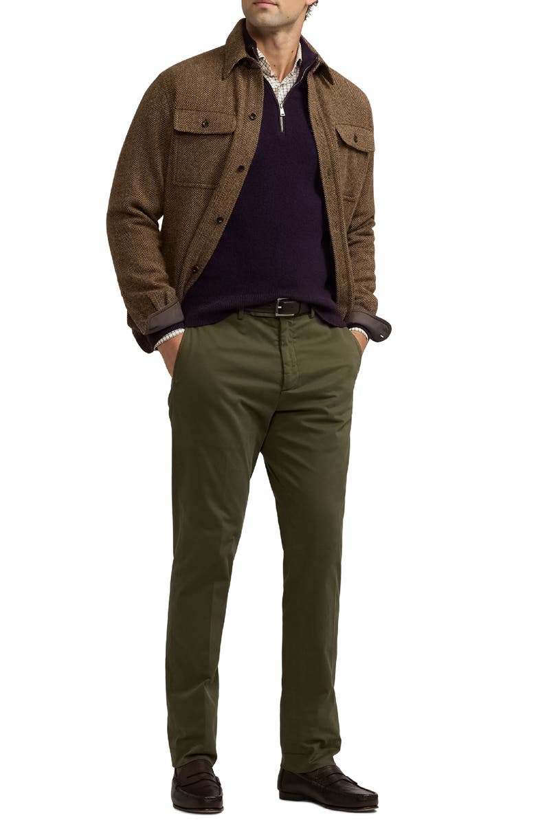 Ralph Lauren Purple Label Flat Front Stretch Cotton Chinos, Alternate, color,