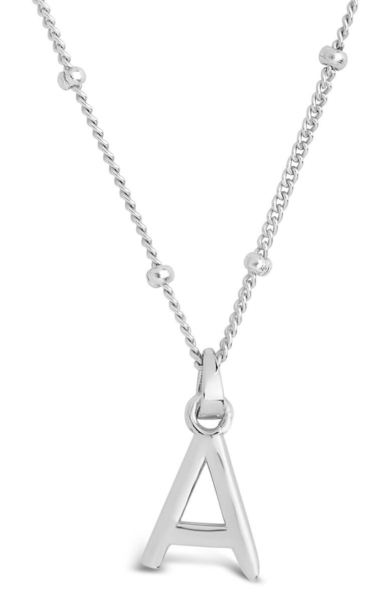 Sterling Forever Sterling Silver Initial Necklace, Main, color,