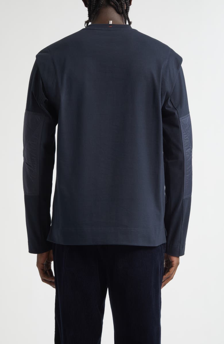Moncler Long Sleeve Mixed Media T-Shirt, Alternate, color, Eclipse
