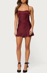 EDIKTED Nalah Satin Minidress