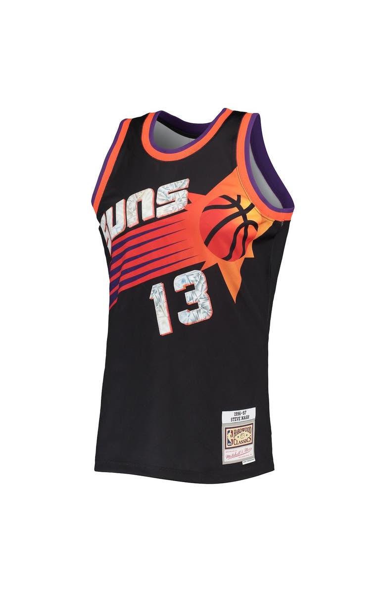 Mitchell & Ness Men's Mitchell & Ness Steve Nash Black Phoenix Suns 1996/97 Hardwood Classics NBA 75th Anniversary Diamond Swingman Jersey, Alternate, color, 