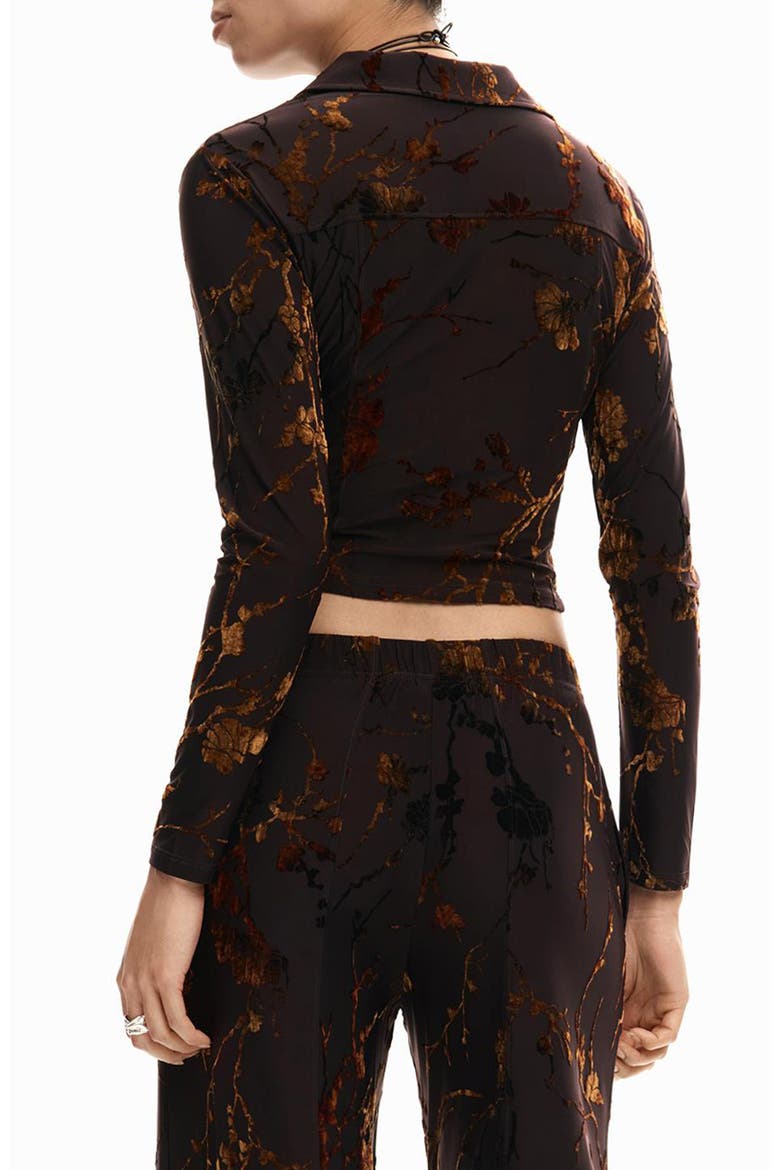 Zip Front Long Sleeve Shirt, Alternate, color, BROWN