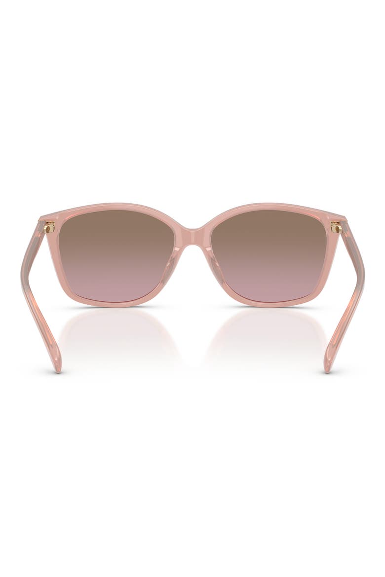 57mm Gradient Square Sunglasses, Alternate, color, MILKY BUFF/ BROWN ROSE GRAD