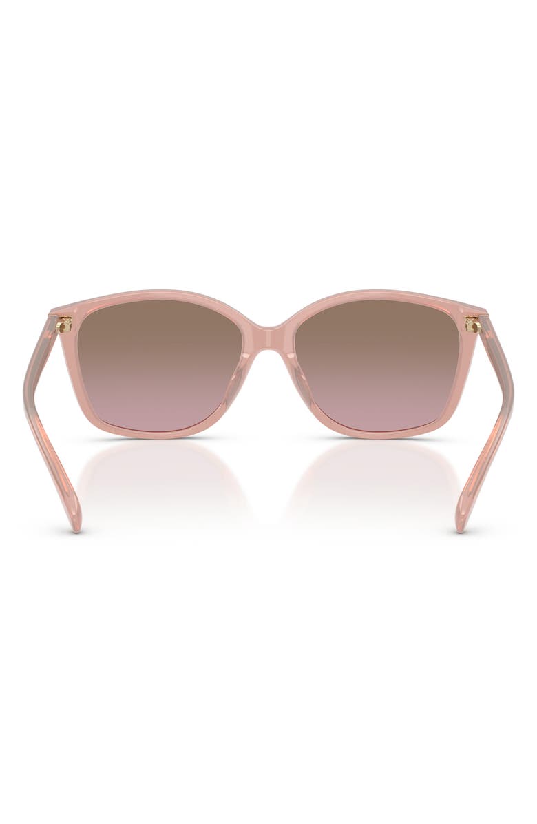 COACH 57mm Gradient Square Sunglasses, Alternate, color, Milky Buff/ Brown Rose Grad