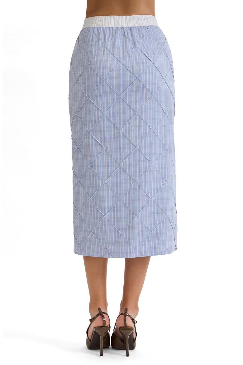 Riley Front Slit Midi Skirt, Alternate, color, LIGHT BLUE PLAID