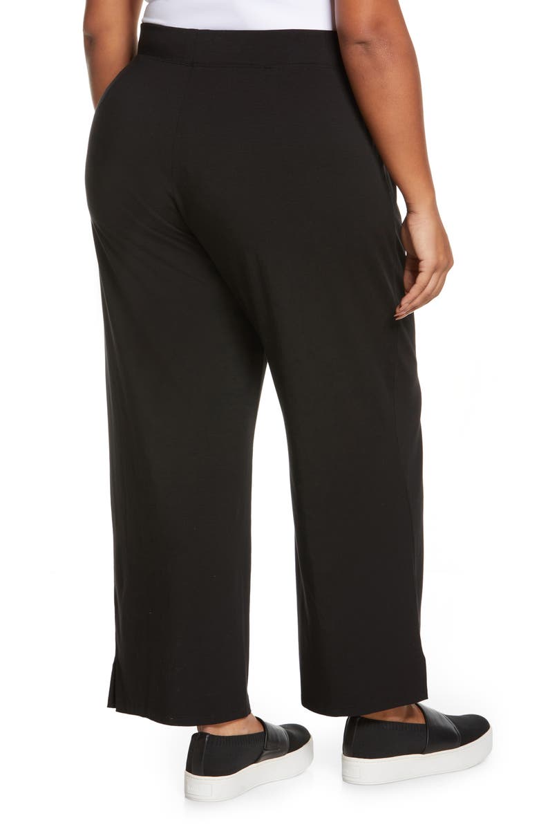 Eileen Fisher Side Slit Fine Stretch Jersey Ankle Pants, Alternate, color,