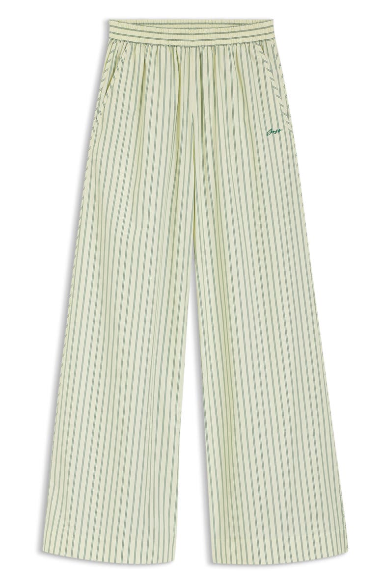 BOSS Orange Tiplyn Stripe Wide Leg Cotton Pants, Alternate, color, Amazonite Stripe