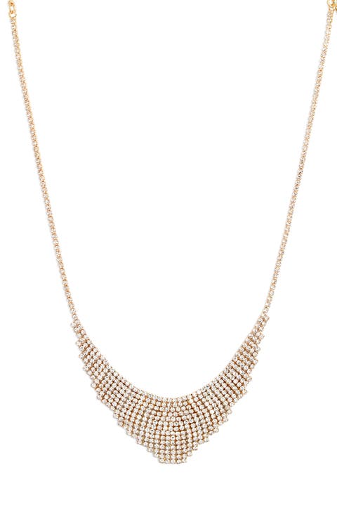 Crystal Mesh Frontal Necklace