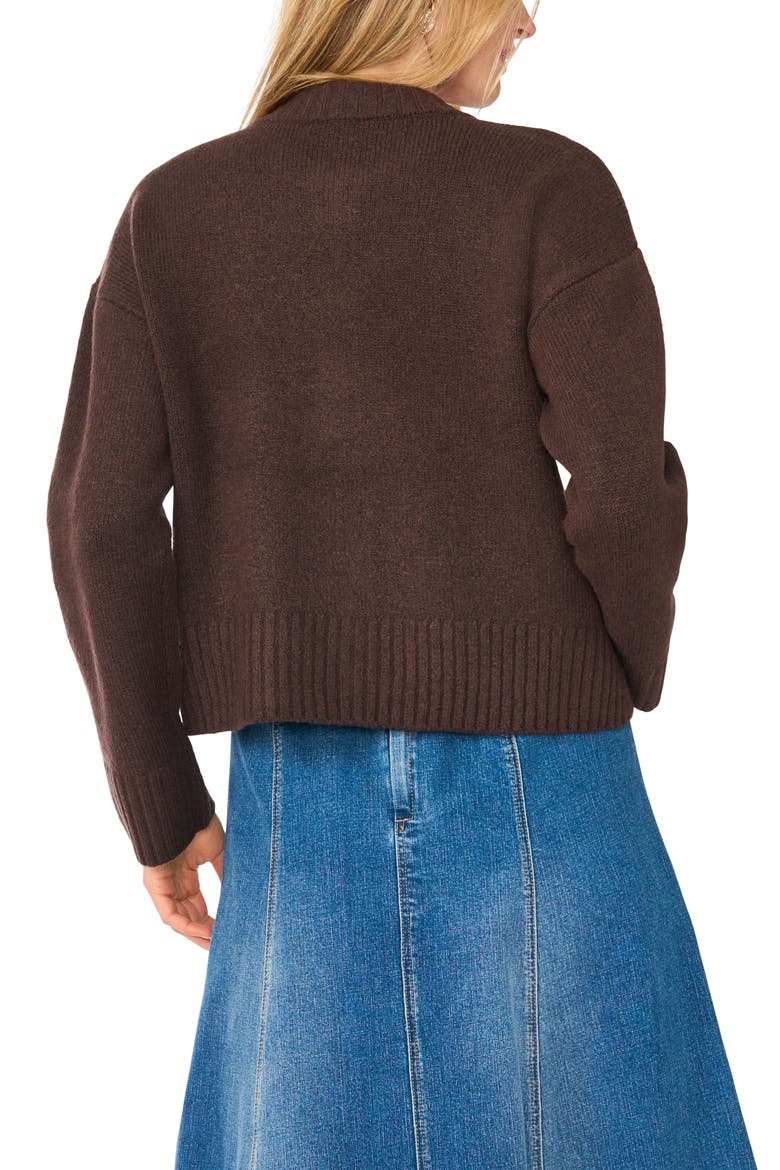 Zip Knit Sweater, Alternate, color, CALL ME CHOCOLATE