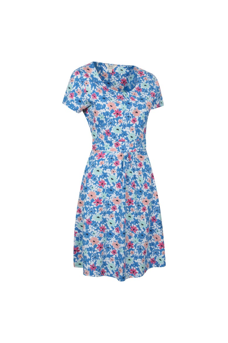 Orchid Floral UV Dress, Alternate, color, Bright Blue