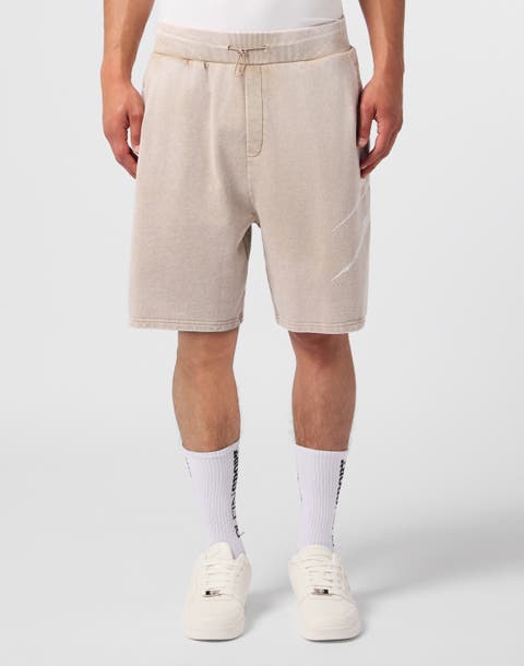 Washed Shorts Crackle Scratch Men